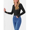 image:imageANRABESS Long Sleeve Shirts for Women Ribbed Sweater Top  Knitted Lightweight Slim Fitted V Neck TShirts Casual 2026 Fall Outfits Going Out Tops Winter Layer ClothingBlack