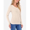 image:imageANRABESS Long Sleeve Shirts for Women Ribbed Sweater Top  Knitted Lightweight Slim Fitted V Neck TShirts Casual 2026 Fall Outfits Going Out Tops Winter Layer ClothingLight Khaki