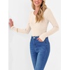 image:imageANRABESS Long Sleeve Shirts for Women Ribbed Sweater Top  Knitted Lightweight Slim Fitted V Neck TShirts Casual 2026 Fall Outfits Going Out Tops Winter Layer ClothingLight Khaki