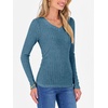 image:imageANRABESS Long Sleeve Shirts for Women Ribbed Sweater Top  Knitted Lightweight Slim Fitted V Neck TShirts Casual 2026 Fall Outfits Going Out Tops Winter Layer ClothingTeal