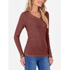 image:imageANRABESS Long Sleeve Shirts for Women Ribbed Sweater Top  Knitted Lightweight Slim Fitted V Neck TShirts Casual 2026 Fall Outfits Going Out Tops Winter Layer ClothingRust Orange