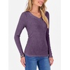 image:imageANRABESS Long Sleeve Shirts for Women Ribbed Sweater Top  Knitted Lightweight Slim Fitted V Neck TShirts Casual 2026 Fall Outfits Going Out Tops Winter Layer ClothingPurple