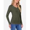 image:imageANRABESS Long Sleeve Shirts for Women Ribbed Sweater Top  Knitted Lightweight Slim Fitted V Neck TShirts Casual 2026 Fall Outfits Going Out Tops Winter Layer ClothingDeep Green