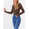 image:imageANRABESS Long Sleeve Shirts for Women Ribbed Sweater Top  Knitted Lightweight Slim Fitted V Neck TShirts Casual 2026 Fall Outfits Going Out Tops Winter Layer ClothingBrown
