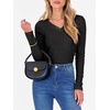 image:imageANRABESS Long Sleeve Shirts for Women Ribbed Sweater Top  Knitted Lightweight Slim Fitted V Neck TShirts Casual 2026 Fall Outfits Going Out Tops Winter Layer ClothingBlack