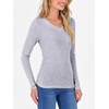 image:imageANRABESS Long Sleeve Shirts for Women Ribbed Sweater Top  Knitted Lightweight Slim Fitted V Neck TShirts Casual 2026 Fall Outfits Going Out Tops Winter Layer ClothingGrey