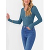 image:imageANRABESS Long Sleeve Shirts for Women Ribbed Sweater Top  Knitted Lightweight Slim Fitted V Neck TShirts Casual 2026 Fall Outfits Going Out Tops Winter Layer ClothingTeal