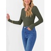 image:imageANRABESS Long Sleeve Shirts for Women Ribbed Sweater Top  Knitted Lightweight Slim Fitted V Neck TShirts Casual 2026 Fall Outfits Going Out Tops Winter Layer ClothingDeep Green
