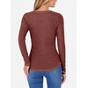 image:imageANRABESS Long Sleeve Shirts for Women Ribbed Sweater Top  Knitted Lightweight Slim Fitted V Neck TShirts Casual 2026 Fall Outfits Going Out Tops Winter Layer ClothingRust Orange