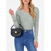 image:imageANRABESS Long Sleeve Shirts for Women Ribbed Sweater Top  Knitted Lightweight Slim Fitted V Neck TShirts Casual 2026 Fall Outfits Going Out Tops Winter Layer ClothingLight Green