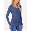 image:imageANRABESS Long Sleeve Shirts for Women Ribbed Sweater Top  Knitted Lightweight Slim Fitted V Neck TShirts Casual 2026 Fall Outfits Going Out Tops Winter Layer ClothingDark Blue
