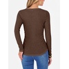 image:imageANRABESS Long Sleeve Shirts for Women Ribbed Sweater Top  Knitted Lightweight Slim Fitted V Neck TShirts Casual 2026 Fall Outfits Going Out Tops Winter Layer ClothingBrown