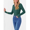 image:imageANRABESS Long Sleeve Shirts for Women Ribbed Sweater Top  Knitted Lightweight Slim Fitted V Neck TShirts Casual 2026 Fall Outfits Going Out Tops Winter Layer ClothingGreen