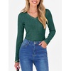 image:imageANRABESS Long Sleeve Shirts for Women Ribbed Sweater Top  Knitted Lightweight Slim Fitted V Neck TShirts Casual 2026 Fall Outfits Going Out Tops Winter Layer ClothingGreen