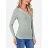 image:imageANRABESS Long Sleeve Shirts for Women Ribbed Sweater Top  Knitted Lightweight Slim Fitted V Neck TShirts Casual 2026 Fall Outfits Going Out Tops Winter Layer ClothingLight Green