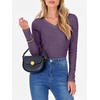 image:imageANRABESS Long Sleeve Shirts for Women Ribbed Sweater Top  Knitted Lightweight Slim Fitted V Neck TShirts Casual 2026 Fall Outfits Going Out Tops Winter Layer ClothingPurple