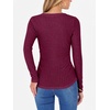 image:imageANRABESS Long Sleeve Shirts for Women Ribbed Sweater Top  Knitted Lightweight Slim Fitted V Neck TShirts Casual 2026 Fall Outfits Going Out Tops Winter Layer ClothingBurgundy