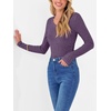 image:imageANRABESS Long Sleeve Shirts for Women Ribbed Sweater Top  Knitted Lightweight Slim Fitted V Neck TShirts Casual 2026 Fall Outfits Going Out Tops Winter Layer ClothingPurple
