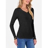 image:imageANRABESS Long Sleeve Shirts for Women Ribbed Sweater Top  Knitted Lightweight Slim Fitted V Neck TShirts Casual 2026 Fall Outfits Going Out Tops Winter Layer ClothingBlack
