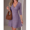 image:imageANRABESS Women Long Sleeve V Neck Sweater Short Dresses  Soft Ribbed Knit Button Side ALine Flowy Mini Dress Casual Daily Work Vacation Outfits Spring Fall Winter ClothesPurple