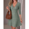 image:imageANRABESS Women Long Sleeve V Neck Sweater Short Dresses  Soft Ribbed Knit Button Side ALine Flowy Mini Dress Casual Daily Work Vacation Outfits Spring Fall Winter ClothesGrey Green