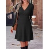 image:imageANRABESS Women Long Sleeve V Neck Sweater Short Dresses  Soft Ribbed Knit Button Side ALine Flowy Mini Dress Casual Daily Work Vacation Outfits Spring Fall Winter ClothesBlack