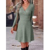 image:imageANRABESS Women Long Sleeve V Neck Sweater Short Dresses  Soft Ribbed Knit Button Side ALine Flowy Mini Dress Casual Daily Work Vacation Outfits Spring Fall Winter ClothesGrey Green