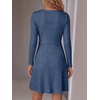 image:imageANRABESS Women Long Sleeve V Neck Sweater Short Dresses  Soft Ribbed Knit Button Side ALine Flowy Mini Dress Casual Daily Work Vacation Outfits Spring Fall Winter ClothesDark Blue