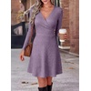 image:imageANRABESS Women Long Sleeve V Neck Sweater Short Dresses  Soft Ribbed Knit Button Side ALine Flowy Mini Dress Casual Daily Work Vacation Outfits Spring Fall Winter ClothesPurple
