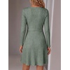 image:imageANRABESS Women Long Sleeve V Neck Sweater Short Dresses  Soft Ribbed Knit Button Side ALine Flowy Mini Dress Casual Daily Work Vacation Outfits Spring Fall Winter ClothesGrey Green