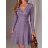 image:imageANRABESS Women Long Sleeve V Neck Sweater Short Dresses  Soft Ribbed Knit Button Side ALine Flowy Mini Dress Casual Daily Work Vacation Outfits Spring Fall Winter ClothesPurple