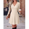 image:imageANRABESS Women Long Sleeve V Neck Sweater Short Dresses  Soft Ribbed Knit Button Side ALine Flowy Mini Dress Casual Daily Work Vacation Outfits Spring Fall Winter ClothesLight Khaki