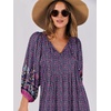 image:imageANRABESS Womens Boho Floral 34 Puff Sleeve Maxi Dress  Tiered Flowy Loose Fit Comfy Soft Rayon Fabric Wedding Guest Church Beach Modest Elegant Spring Summer Fall OutfitsPurple Floral