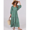 image:imageANRABESS Womens Boho Floral 34 Puff Sleeve Maxi Dress  Tiered Flowy Loose Fit Comfy Soft Rayon Fabric Wedding Guest Church Beach Modest Elegant Spring Summer Fall OutfitsGreen