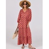 image:imageANRABESS Womens Boho Floral 34 Puff Sleeve Maxi Dress  Tiered Flowy Loose Fit Comfy Soft Rayon Fabric Wedding Guest Church Beach Modest Elegant Spring Summer Fall OutfitsPink