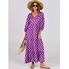 image:imageANRABESS Womens Boho Floral 34 Puff Sleeve Maxi Dress  Tiered Flowy Loose Fit Comfy Soft Rayon Fabric Wedding Guest Church Beach Modest Elegant Spring Summer Fall OutfitsPurple