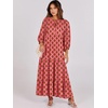 image:imageANRABESS Womens Boho Floral 34 Puff Sleeve Maxi Dress  Tiered Flowy Loose Fit Comfy Soft Rayon Fabric Wedding Guest Church Beach Modest Elegant Spring Summer Fall OutfitsPink