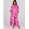 image:imageANRABESS Womens Boho Floral 34 Puff Sleeve Maxi Dress  Tiered Flowy Loose Fit Comfy Soft Rayon Fabric Wedding Guest Church Beach Modest Elegant Spring Summer Fall OutfitsRose Red Floral