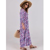 image:imageANRABESS Womens Boho Floral 34 Puff Sleeve Maxi Dress  Tiered Flowy Loose Fit Comfy Soft Rayon Fabric Wedding Guest Church Beach Modest Elegant Spring Summer Fall OutfitsPurple Pink Floral