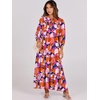 image:imageANRABESS Womens Boho Floral 34 Puff Sleeve Maxi Dress  Tiered Flowy Loose Fit Comfy Soft Rayon Fabric Wedding Guest Church Beach Modest Elegant Spring Summer Fall OutfitsPrint Floral Butterfly