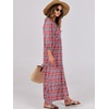 image:imageANRABESS Womens Boho Floral 34 Puff Sleeve Maxi Dress  Tiered Flowy Loose Fit Comfy Soft Rayon Fabric Wedding Guest Church Beach Modest Elegant Spring Summer Fall OutfitsRed Blue