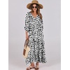 image:imageANRABESS Womens Boho Floral 34 Puff Sleeve Maxi Dress  Tiered Flowy Loose Fit Comfy Soft Rayon Fabric Wedding Guest Church Beach Modest Elegant Spring Summer Fall OutfitsLeopard Print