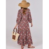 image:imageANRABESS Womens Boho Floral 34 Puff Sleeve Maxi Dress  Tiered Flowy Loose Fit Comfy Soft Rayon Fabric Wedding Guest Church Beach Modest Elegant Spring Summer Fall OutfitsRed