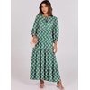 image:imageANRABESS Womens Boho Floral 34 Puff Sleeve Maxi Dress  Tiered Flowy Loose Fit Comfy Soft Rayon Fabric Wedding Guest Church Beach Modest Elegant Spring Summer Fall OutfitsGreen