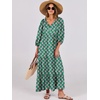 image:imageANRABESS Womens Boho Floral 34 Puff Sleeve Maxi Dress  Tiered Flowy Loose Fit Comfy Soft Rayon Fabric Wedding Guest Church Beach Modest Elegant Spring Summer Fall OutfitsGreen