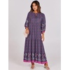 image:imageANRABESS Womens Boho Floral 34 Puff Sleeve Maxi Dress  Tiered Flowy Loose Fit Comfy Soft Rayon Fabric Wedding Guest Church Beach Modest Elegant Spring Summer Fall OutfitsPurple Floral