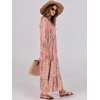 image:imageANRABESS Womens Boho Floral 34 Puff Sleeve Maxi Dress  Tiered Flowy Loose Fit Comfy Soft Rayon Fabric Wedding Guest Church Beach Modest Elegant Spring Summer Fall OutfitsGreygreen Pink Floral