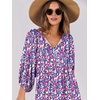 image:imageANRABESS Womens Boho Floral 34 Puff Sleeve Maxi Dress  Tiered Flowy Loose Fit Comfy Soft Rayon Fabric Wedding Guest Church Beach Modest Elegant Spring Summer Fall OutfitsPurple Pink Floral