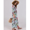 image:imageANRABESS Womens Boho Floral 34 Puff Sleeve Maxi Dress  Tiered Flowy Loose Fit Comfy Soft Rayon Fabric Wedding Guest Church Beach Modest Elegant Spring Summer Fall OutfitsGreen Floral