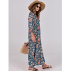 image:imageANRABESS Womens Boho Floral 34 Puff Sleeve Maxi Dress  Tiered Flowy Loose Fit Comfy Soft Rayon Fabric Wedding Guest Church Beach Modest Elegant Spring Summer Fall OutfitsTeal Red Floral